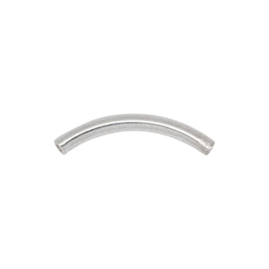 Tubes. Sterling Silver 1.4mm Width by 12.7mm Length, Curved Smooth Tube Bead. Quantity per pack: 50 Pieces.