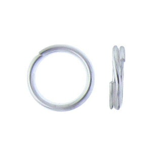 Sterling Silver, 21.0 Gauge, 10.0mm Width / Length / Height, Round Split Ring. Quantity Per Pack: 50 Pieces.