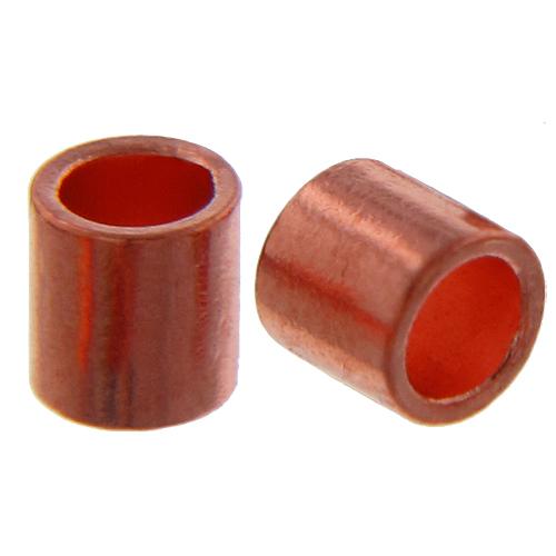 Crimps & Crimp Covers. Copper 1.0mm Width by 1.8mm Length, Plain Crimp Tube Beads. Quantity Per Pack: 100 Pieces.