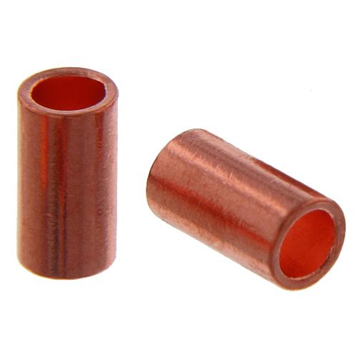 Crimps & Crimp Covers. Copper 2.9mm Width by 4.0mm Length, Plain Crimp Tube Beads. Quantity Per Pack: 100 Pieces.