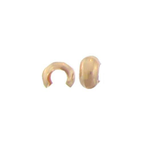 Crimps & Crimp Covers. Gold Filled 3.1mm Width by 4.3mm Length, Faceted Crimp Covers. Quantity Per Pack: 50 Pieces.