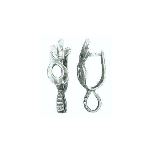 Bails. Sterling Silver Oxidized 6.7mm Width by 23.0mm Length by 8.0mm Height, Three Leaf Pinch Bail with 5.2mm Width by 6.8mm Length, Sliding Bail at the top. Quantity per pack - 2 Pieces.