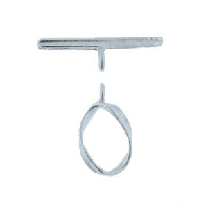 Clasps. Sterling Silver 3.1mm Width by 18.2mm Length by 3.0mm Thick, Twisted Oval Toggle Clasp Ring and 1.9mm Width by 24.7mm Length, Toggle Clasp Bar. Quantity Per Pack: 3 Pairs.