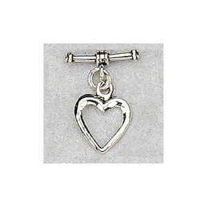 Sterling Silver Oxidized, 11.2mm Width by 1.7mm Length by 14.6mm Height, Heart Toggle Clasp Ring and 17.6mm Width by 3.0mm Length, Fancy Toggle Clasp Bar. Quantity Per Pack: 4 Pairs.