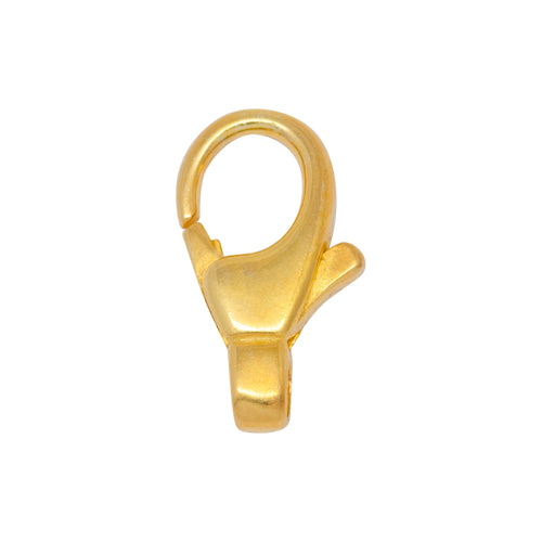 Clasps. Sterling Silver Gold Plated / Vermeil 8.8mm Width by 18.0mm Length by 4.0mm Height Fix-Swivel Lobster Clasp, With 3.3mm Width by 3.5mm Length by 3.2mm Height Close Loop at Bottom Side. Quantity Per Pack: 5 Pieces.