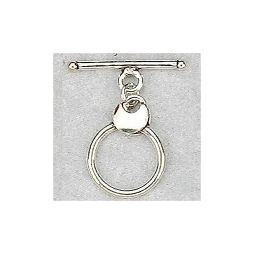 Sterling Silver Oxidized, 14.6mm Width by 2.7mm Length by 19.3mm Height, Plain Circle Toggle Clasp Ring and 22.4mm Width by 2.2mm Length, Plain Toggle Clasp Bar. Quantity Per Pack: 2 Pairs.