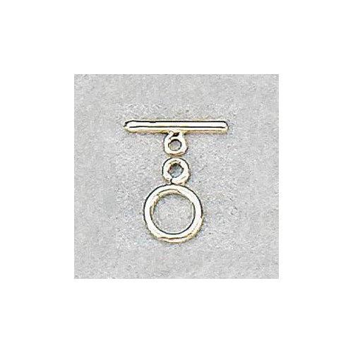 Sterling Silver, 7.5mm Width by 0.9mm Length by 10.8mm Height, Plain Circle Toggle Clasp Ring and 12.1mm Width by 0.9mm Length, Plain Toggle Clasp Bar. Quantity Per Pack: 20 Pairs.