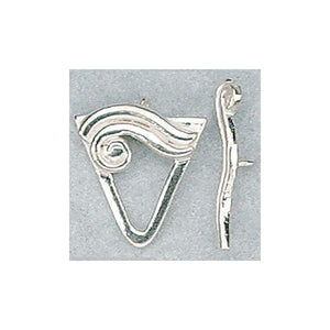 Clasps. Sterling Silver Oxidized 19.5mm Width by 22.9mm Length, Fancy Toggle Clasp Ring with 5.1mm Width by 26.3mm Length, Fancy Toggle Clasp Bar. Quantity Per Pack: 2 Pairs.