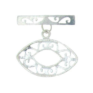 Clasps. Sterling Silver Oxidized 28.8mm Width by 22.5mm Length, Filigree Oval Toggle Clasp Ring with 6.1mm Width by 29.0mm Length, Filigree Toggle Clasp Bar. Quantity Per Pack: 1 Pair.