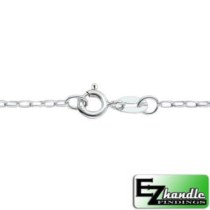 Chain by Clasp. Sterling Silver 1.5mm Width by 3.0mm Length, 16 Inch Flat Oval Rollo Chain with 6.0mm Width / Length by 1.4mm Thick, Smooth Spring Ring Clasp. Quantity Per Pack: 1 Piece.