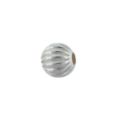 Beads. Sterling Silver 5.0mm Width / Length / Height Seamless Corrugated Round Bead. Quantity per pack: 20 Pieces.