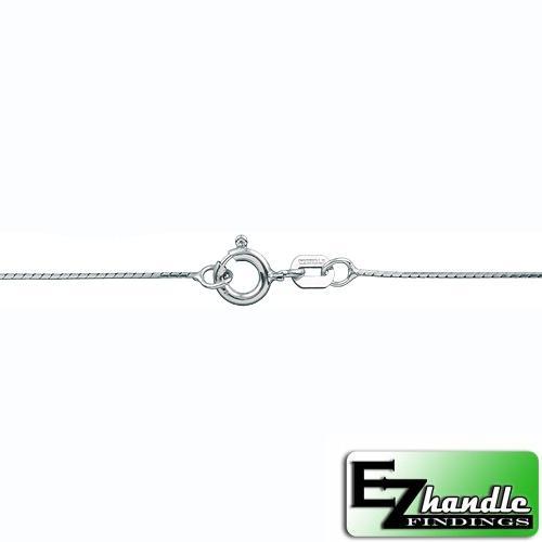 Chain by Clasp. Sterling Silver 0.75 mm Width / Length, 16 Inch Round Regular Beading Chain with 6.0mm Width / Length by 1.4mm Thick, Smooth Spring Ring Clasp. Quantity Per Pack: 5 Pieces.