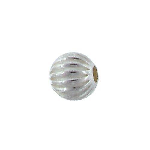 Beads. Sterling Silver 6.0mm Width / Length / Height Seamless Corrugated Round Bead. Quantity per pack: 25 Pieces.