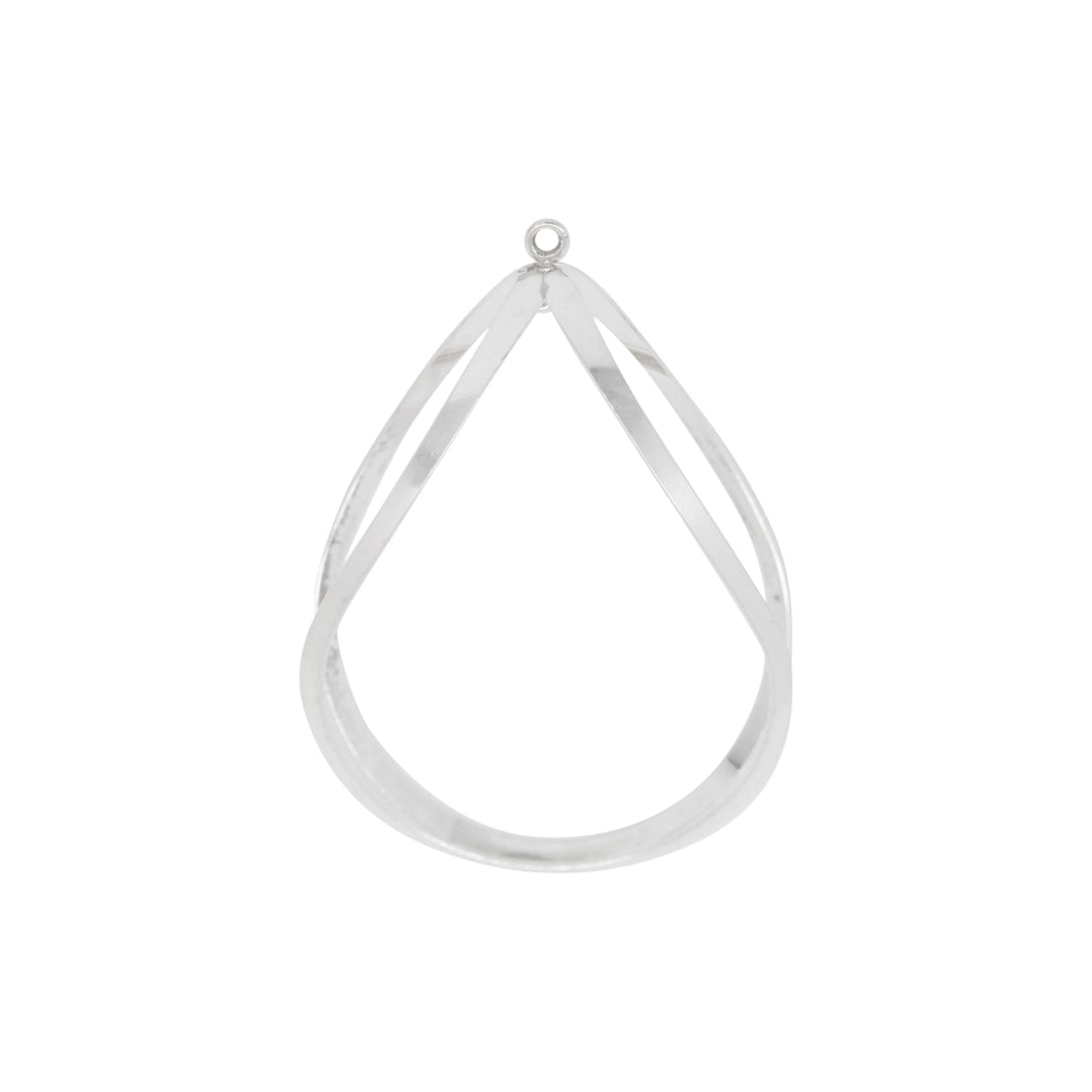 Dangles & Drops. Sterling Silver 12.6mm Width by 27.5mm Length by 38.4mm Height, Tear Drop with 2.5mm Width / Length Close Ring at the Top and Inside of the Tear Drop. Quantity per pack: 1 Pieces.