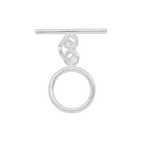 Clasps. Sterling Silver 10.0mm Width / Length Smooth Toggle Clasp Ring With 15.4mm Length by 1.2mm Width Smooth Toggle Clasp Bar, Smooth Toggle Clasp. Quantity Per Pack: 10 Pairs.