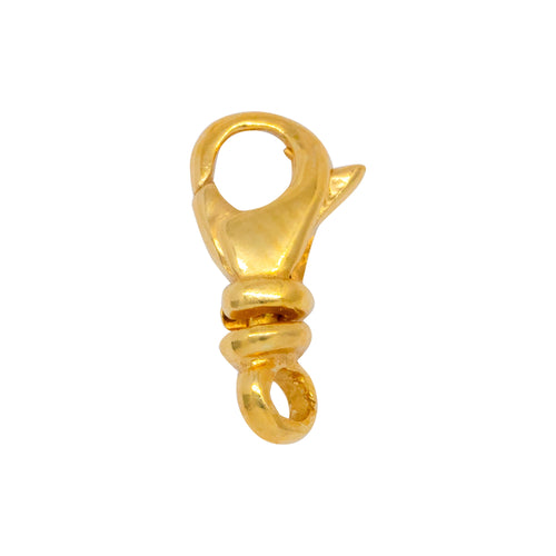 Clasps. Sterling Silver Gold Plated / Vermeil 4.8mm Width by 7.5mm Length by 2.6mm Height Swivel Lobster Clasp, With Close Loop at the Bottom Side. Quantity Per Pack: 5 Pieces.