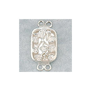 Sterling Silver, 30.0mm Width by 5.7mm Length by 15.3mm Height, 2 Strand Flower Rectangle Box Clasp. Quantity Per Pack: 1 Pair.