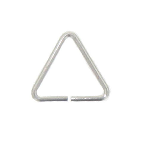 Sterling Silver, 10.9mm Width by 0.8mm Length by 9.8mm Height, Plain Triangle Jump Ring. Quantity Per Pack: 20 Pieces.