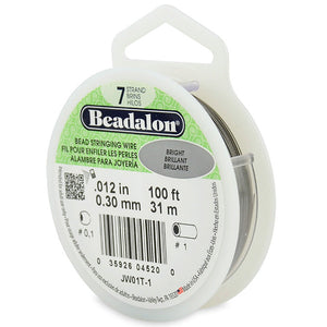 Beading Cords. Beadalon 7 Strand, 0.012 Inch Diameter, 100 Feet Bright Beading Wire. Spools sold per pack - 1 Spool.