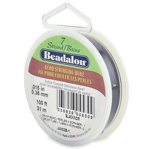 Beading Cords. Beadalon 7 Strand, 0.015 Inch Diameter, 100 Feet Black Beading Wire. Spools sold per pack - 1 Spool.