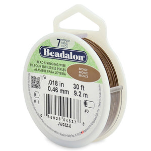 Beading Cords. Beadalon 7 Strand, 0.018 Inch Diameter, 30 Feet Bronze Beading Wire. Spools sold per pack - 1 Spool.