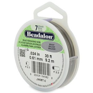 Beading Cords. Beadalon 7 Strand, 0.024 Inch Diameter, 30 Feet Bright Beading Wire. Spools sold per pack - 1 Spool.