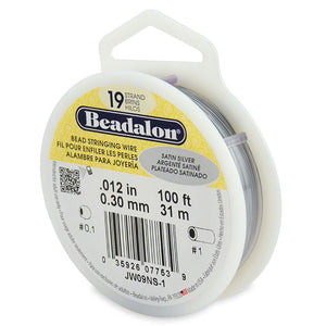 Beading Cords. Beadalon 19 Strand, 0.012 Inch Diameter, 100 Feet Bright Beading Wire. Spools sold per pack - 1 Spool.