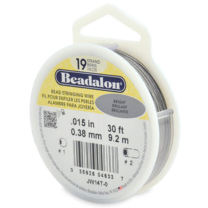 Beading Cords. Beadalon 19 Strand, 0.015 Inch Diameter, 30 Feet Bright Beading Wire. Spools sold per pack - 1 Spool.