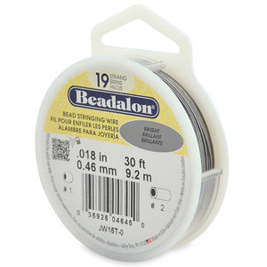 Beading Cords. Beadalon 19 Strand, 0.018 Inch Diameter, 30 Feet Bright Beading Wire. Spools sold per pack - 1 Spool.