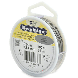 Beading Cords. Beadalon 19 Strand, 0.024 Inch Diameter, 100 Feet Bright Beading Wire. Spools sold per pack - 1 Spool.