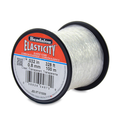 Elasticity Stretch Cords. Beadalon Elasticity, 0.8mm Diameter, 100 Meter Original Stretch Cord. Spools sold per pack - 1 Spool.