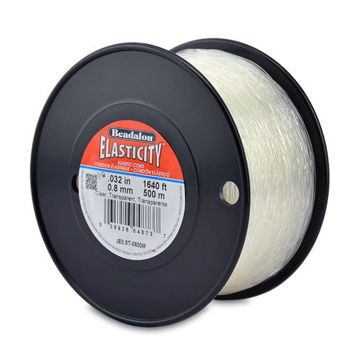 Elasticity Stretch Cords. Beadalon Elasticity, 0.8mm Diameter, 500 Meter Original Stretch Cord. Spools sold per pack - 1 Spool.