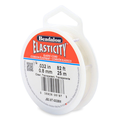 Elasticity Stretch Cords. Beadalon Elasticity, 0.8mm Diameter, 25 Meter Original Stretch Cord. Spools sold per pack - 1 Spool.