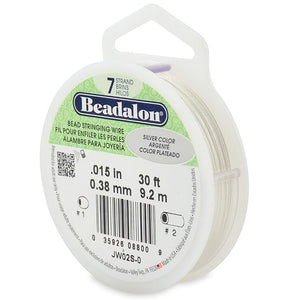 Beading Cords. Beadalon 7 Strand, 0.015 Inch Diameter, 30 Feet Silver Beading Wire. Spools sold per pack - 1 Spool.