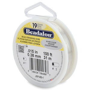 Beading Cords. Beadalon 19 Strand, 0.015 Inch Diameter, 100 Feet Silver Beading Wire. Spools sold per pack - 1 Spool.