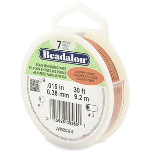 Beading Cords. Beadalon 7 Strand, 0.015 Inch Diameter, 30 Feet Copper Beading Wire. Spools sold per pack - 1 Spool.