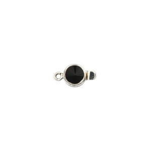 Sterling Silver, 20.0mm Width by 10.6mm Length by 12.4mm Height, Onyx Round Box Clasp. Quantity Per Pack: 1 Pair.