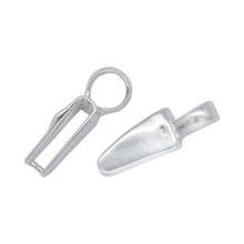 Load image into Gallery viewer, Sterling Silver 3.6mm Length by 7.8mm Width by 7.4mm Height, Smooth Sliding Bail With 5.6mm Width by 7.2mm Length by 15.6mm Height, Smooth Pinch Bail at the Bottom. Quantity per pack - 2 Pieces.
