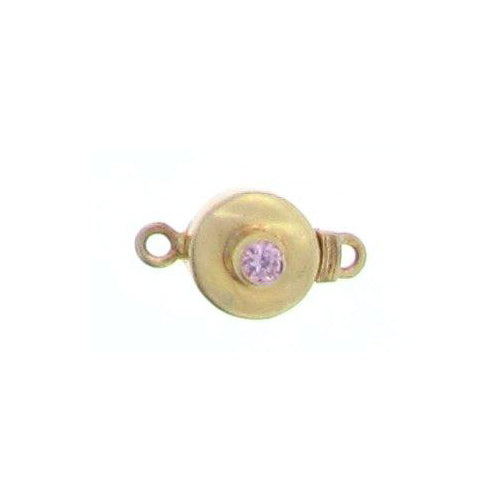 Sterling Silver Gold Plated, 20.1mm Width by 7.4mm Length by 11.6mm Height, Rose Quartz Round Box Clasp. Quantity Per Pack: 1 Pair.