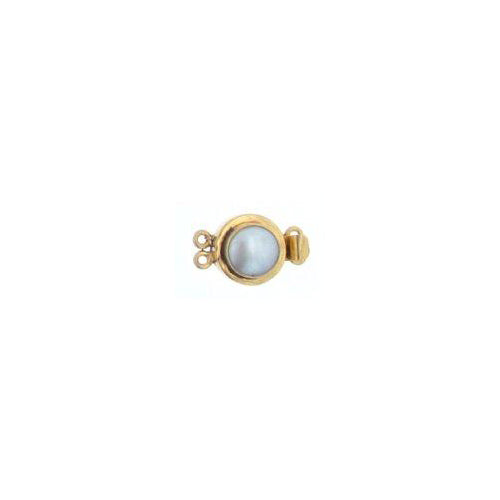 Sterling Silver Gold Plated, 22.5mm Width by 8.6mm Length by 10.3mm Height, Pearl Square Box Clasp. Quantity Per Pack: 1 Pair.