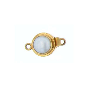 Sterling Silver Gold Plated, 19.9mm Width by 9.3mm Length by 11.5mm Height, Pearl Round Box Clasp. Quantity Per Pack: 1 Pair.