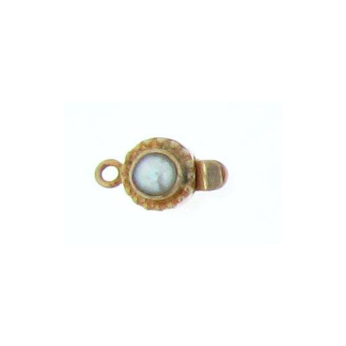 Sterling Silver Gold Plated, 17.7mm Width by 9.0mm Length by 9.3mm Height, Pearl Round Box Clasp. Quantity Per Pack: 1 Pair.