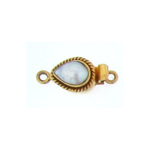 Sterling Silver Gold Plated, 17.6mm Width by 7.6mm Length by 15.3mm Height, Onyx Hexagon Box Clasp. Quantity Per Pack: 1 Pair.