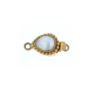 Sterling Silver Gold Plated, 22.2mm Width by 9.6mm Length by 10.9mm Height, Pearl Teardrop Box Clasp. Quantity Per Pack: 1 Pair.