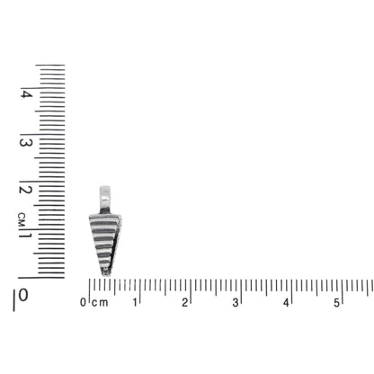 Sterling Silver Oxidized 2.2mm Length by 6.1mm Width, Smooth Sliding Bail With 7.8mm Width by 6.5mm Length, Corrugated Pinch Bail at the Bottom. Quantity per pack - 5 Pieces.