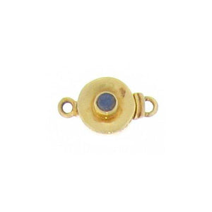 Sterling Silver Gold Plated, 11.5mm Width by 7.3mm Length by 11.4mm Height, Moonstone Round Box Clasp. Quantity Per Pack: 1 Pair.