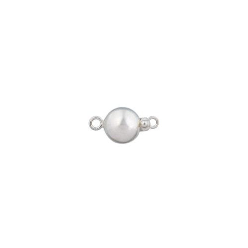 Sterling Silver, 20.6mm Width by 7.6mm Length by 10.6mm Height, Plain Round Box Clasp. Quantity Per Pack: 1 Pair.