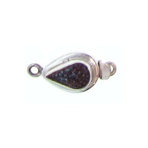 Sterling Silver, 26.4mm Width by 11.3mm Length by 12.3mm Height, Italian Murano Glass Teardrop Box Clasp. Quantity Per Pack: 1 Pair.