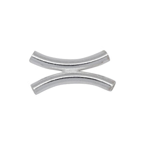 Tubes. Sterling Silver 5.10mm Width by 10.35mm Length, Smooth X Tube Bead. Quantity per pack: 25 Pieces.