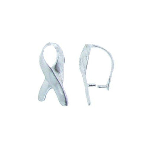 Sterling Silver, 2.7mm Width by 5.9mm Length by 11.6mm Height, Plain Pinch Bail with Support Ribbon. Quantity per pack: 5 Pieces.